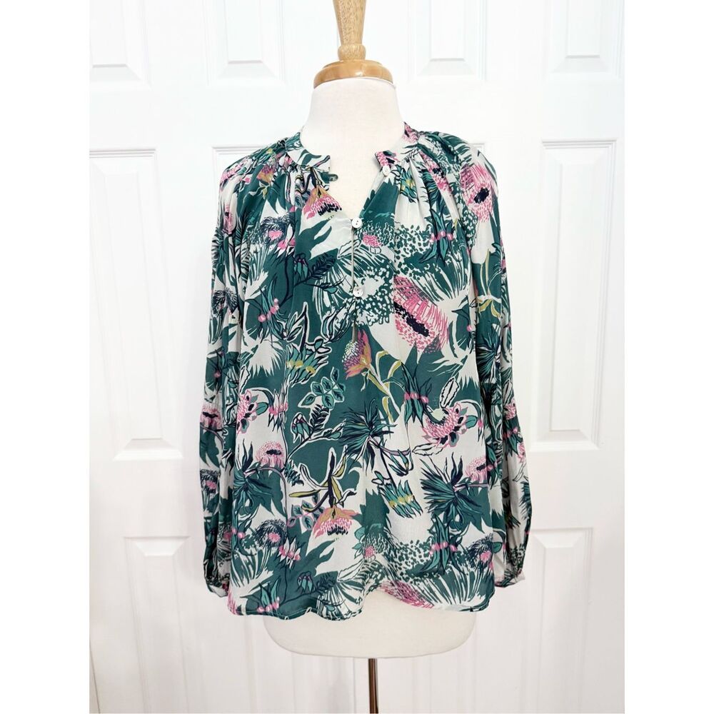 Chufy Womens Nulla Green Floral Ivy Blouse Size XS